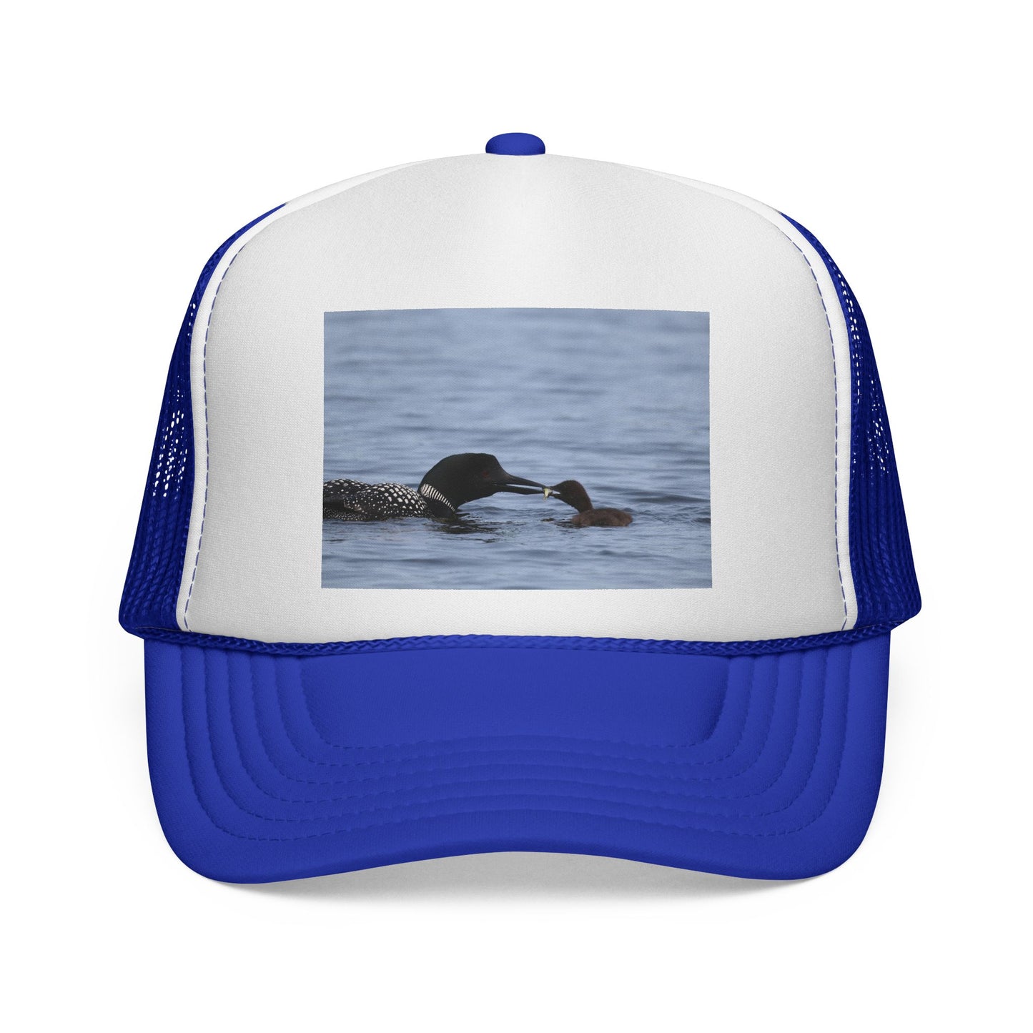 Loon & Chick Nature Trucker Hat — Wildlife Bird Watching Cap