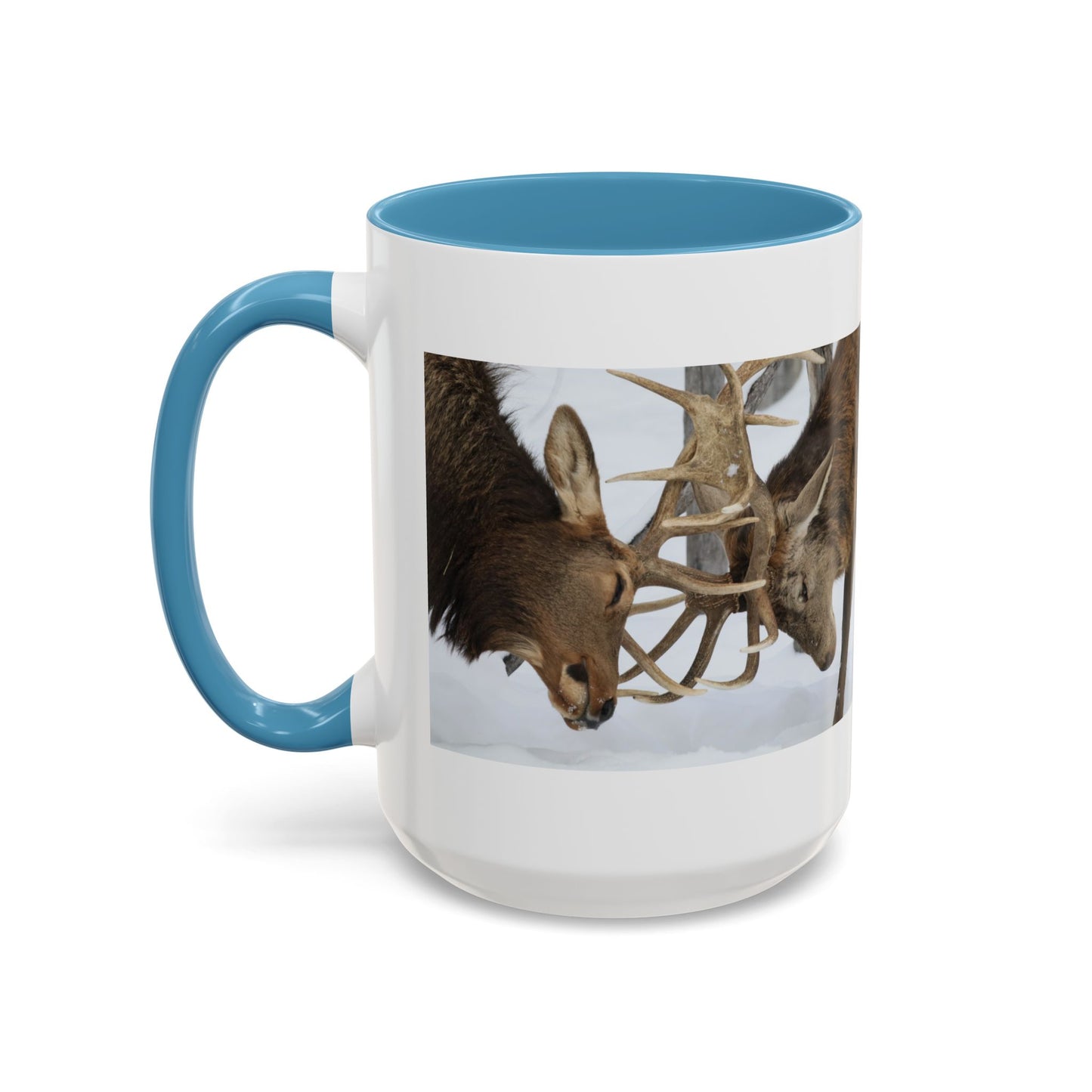 Deer Antler Clash Coffee Mug — Rustic Wildlife Accent Mug (11/15oz)