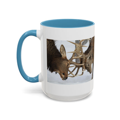Deer Antler Clash Coffee Mug — Rustic Wildlife Accent Mug (11/15oz)