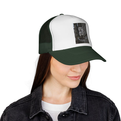 Owl Photo Trucker Cap — Rustic Forest Wildlife Hat