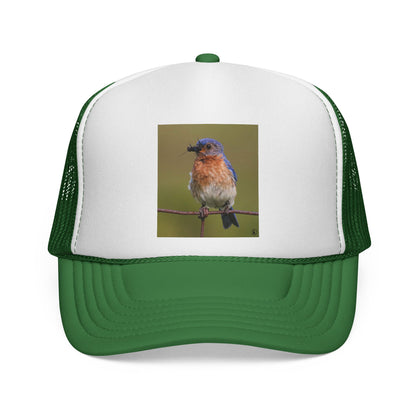 Eastern Bluebird Trucker Cap — Vintage Nature Hat for Birdwatchers