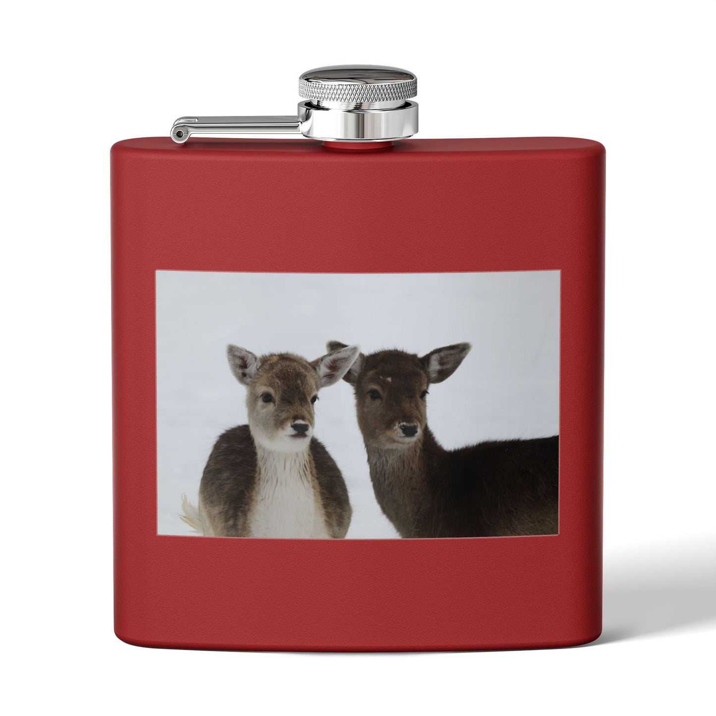 Deer Duo Stainless Steel Flask – 6oz Wildlife Pocket Hip Flask