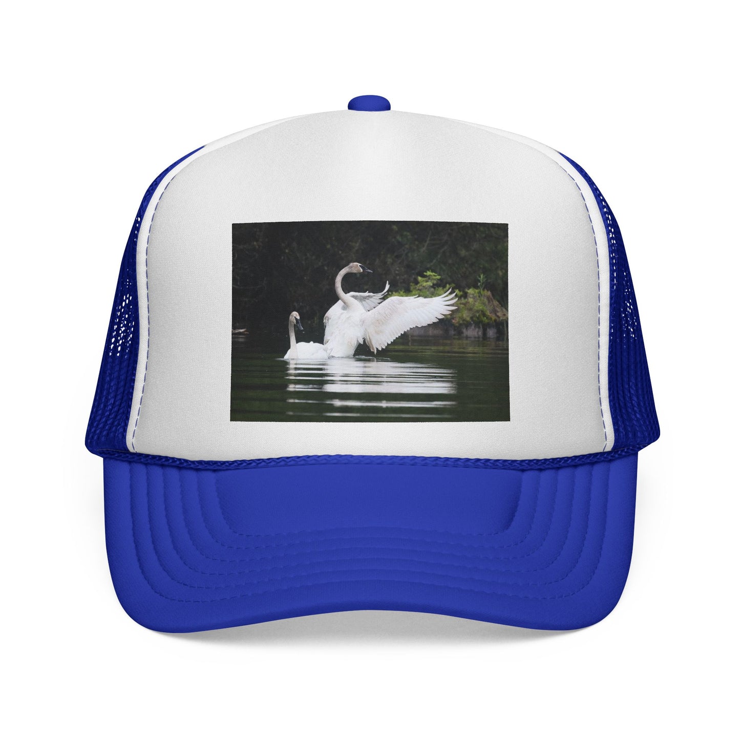 Swan Photo Trucker Cap — Wildlife Nature Hat