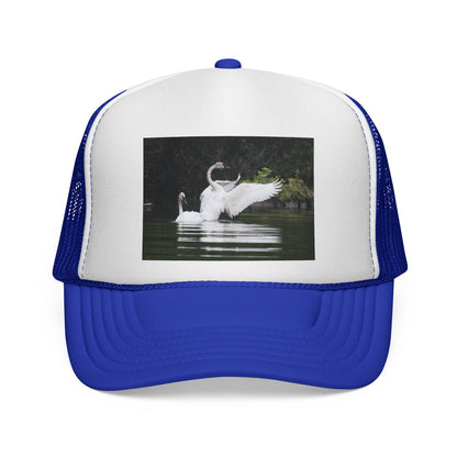 Swan Photo Trucker Cap — Wildlife Nature Hat