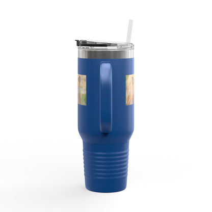 40oz Insulated Travel Mug — Photoreal Bear Photo, Stainless Steel Tumbler with Straw & Handle