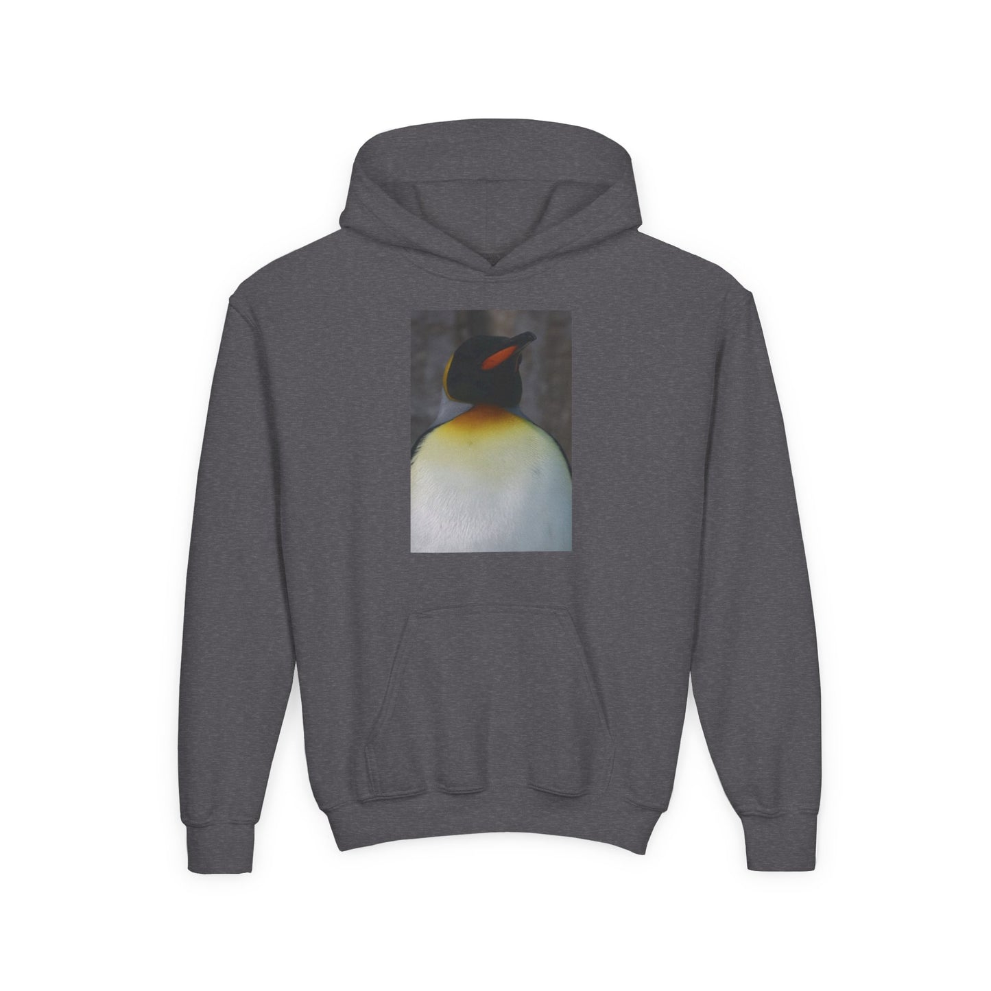 Penguin Art Youth Hoodie — Minimalist Royal Penguin Illustration Sweatshirt