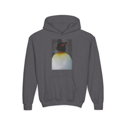 Penguin Art Youth Hoodie — Minimalist Royal Penguin Illustration Sweatshirt