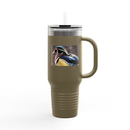 Wood Duck 40oz Insulated Travel Mug — Large Stainless Tumbler with Handle