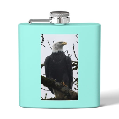 Eagle Photo Flask – 6oz Stainless Steel Hip Flask, Patriotic Wildlife Gift