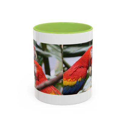 Scarlet Macaw Coffee Mug — Tropical Parrot Accent Mug (11/15oz)