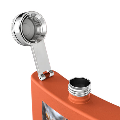 6oz Stainless Steel Flask with Frosted Berries Photo — Winter Nature Pocket Flask