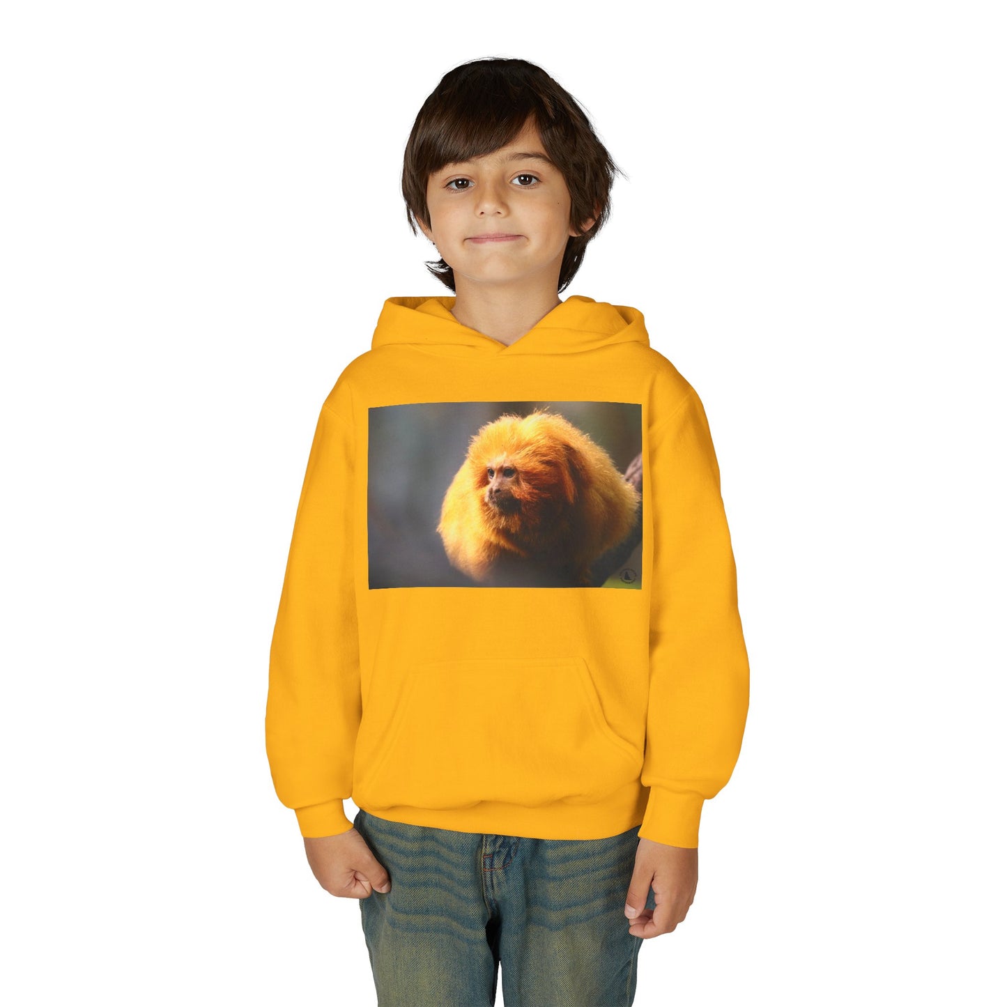 Golden Lion Tamarin Youth Hoodie — Cute Monkey Photo Sweatshirt for Kids