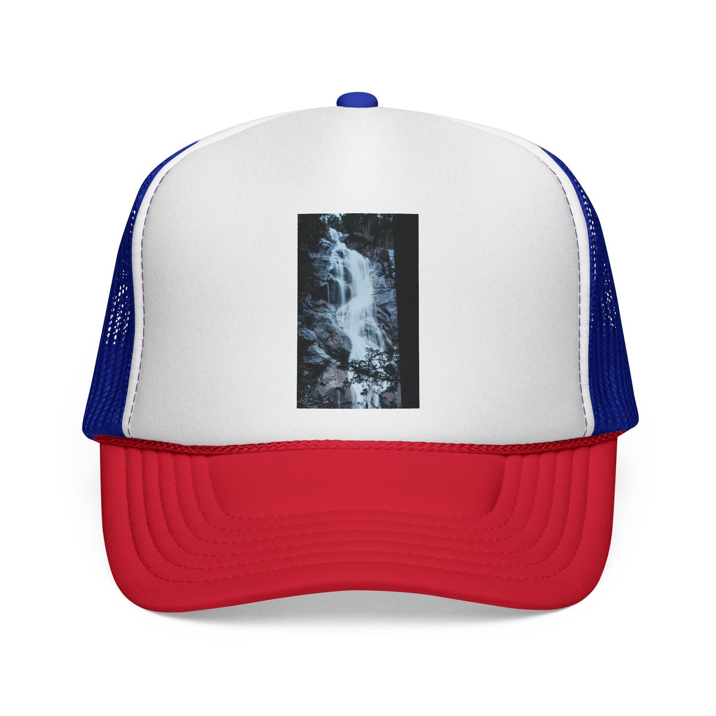 Waterfall Photo Trucker Cap — Outdoor Adventure Mesh Hat