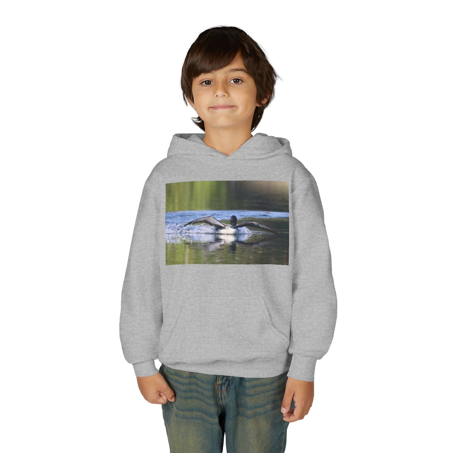 Youth Hoodie with Swimming Otter Photo – Cute Wildlife Kids Sweatshirt