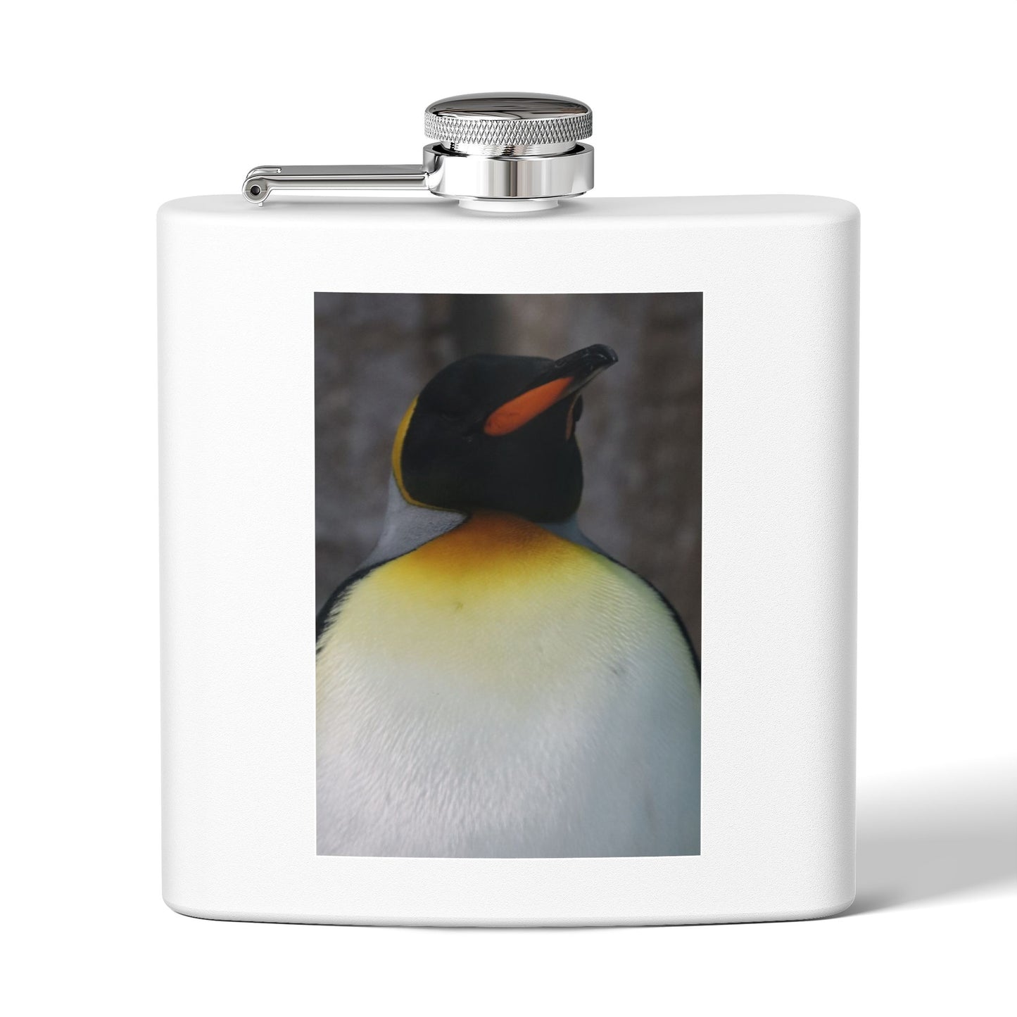 Penguin Portrait Flask — 6oz Stainless Steel Hip Flask