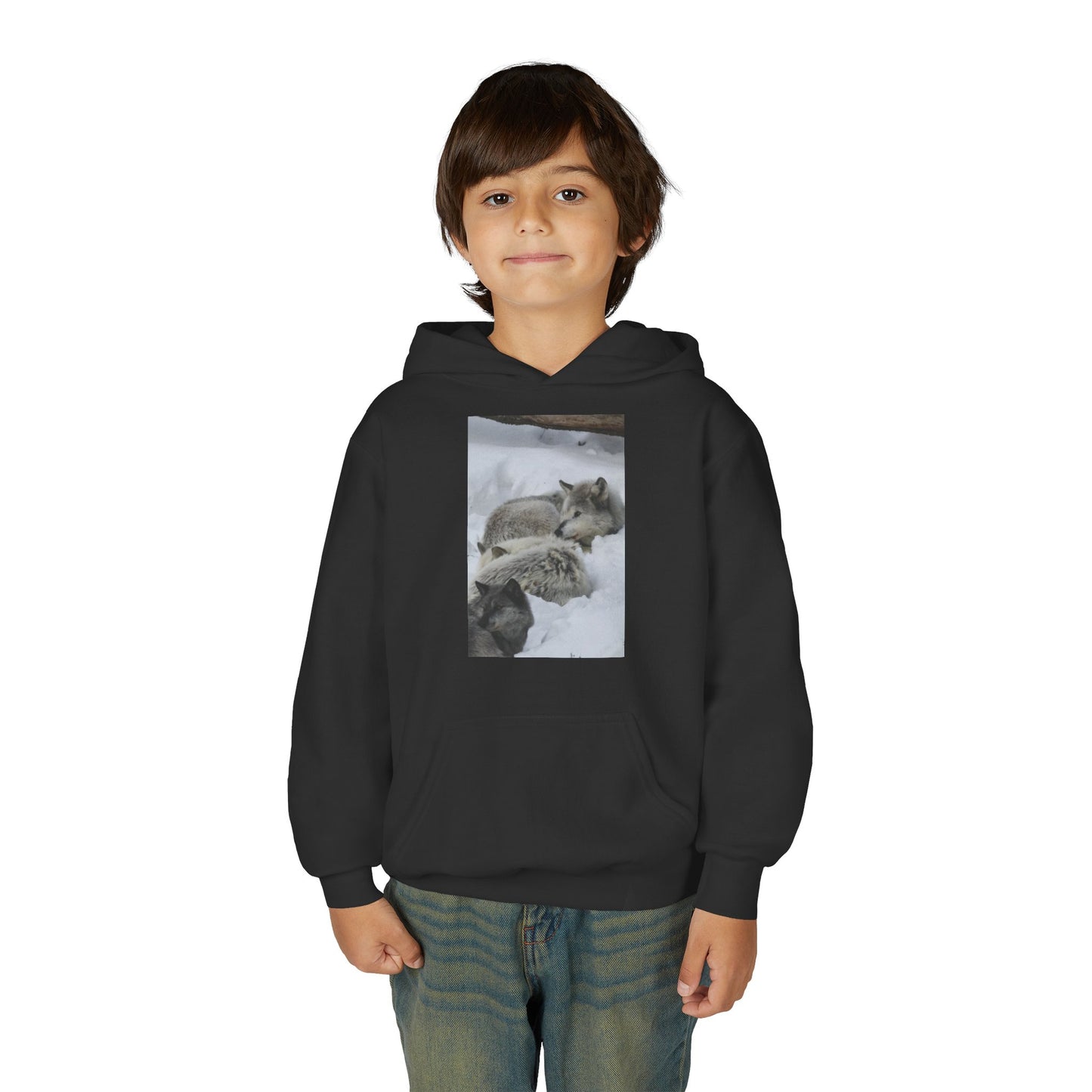 Sleeping Foxes Youth Hoodie | Wildlife Photography, Snow Scene