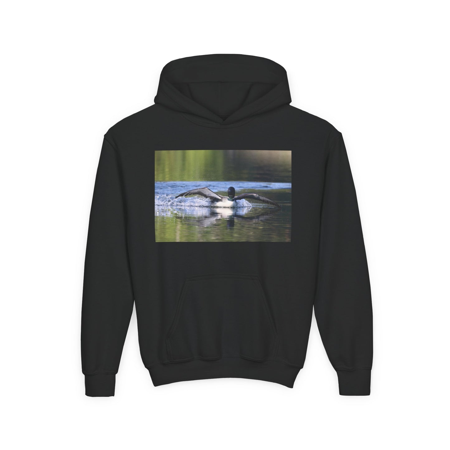 Youth Hoodie with Swimming Otter Photo – Cute Wildlife Kids Sweatshirt