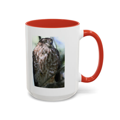 Hawk Photo Accent Coffee Mug — Birdwatcher Gift, 11/15oz