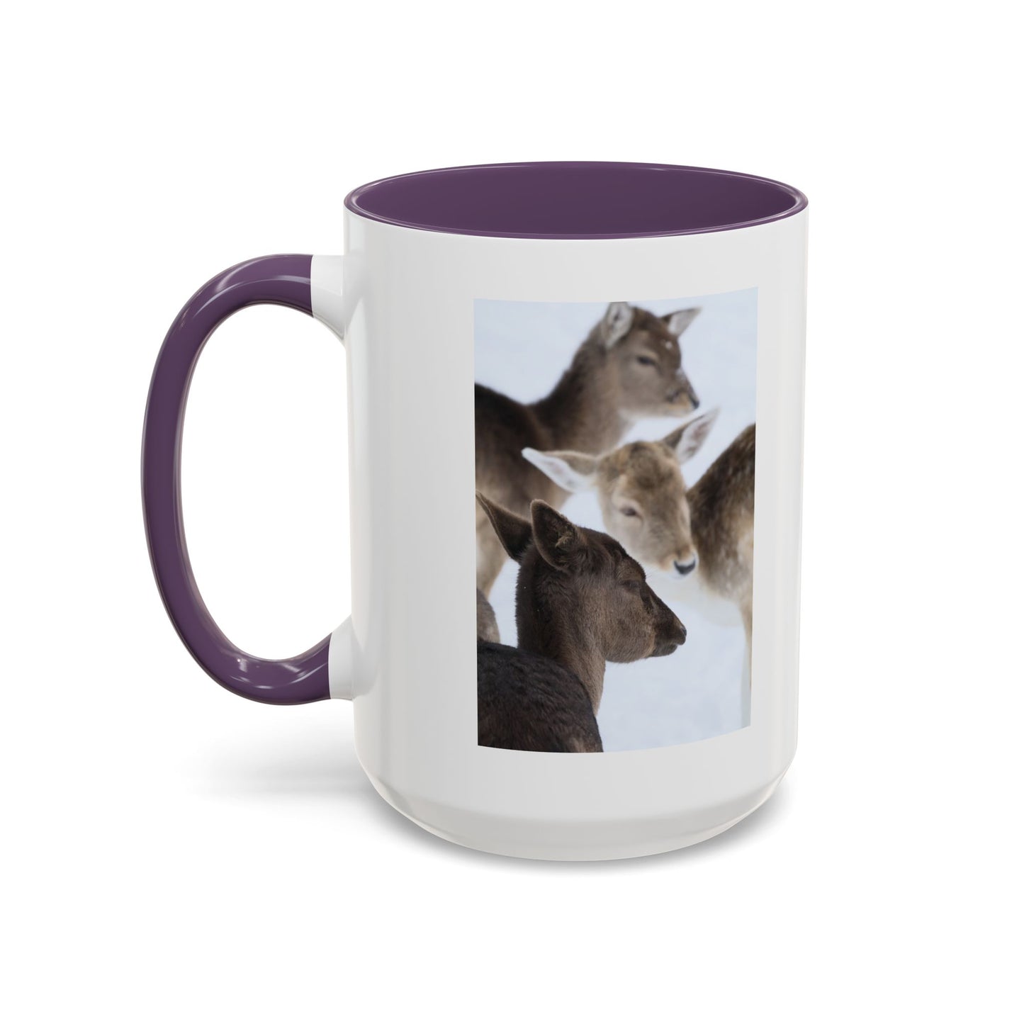Deer Herd Accent Coffee Mug — Wildlife Photo Ceramic Mug (11/15oz)