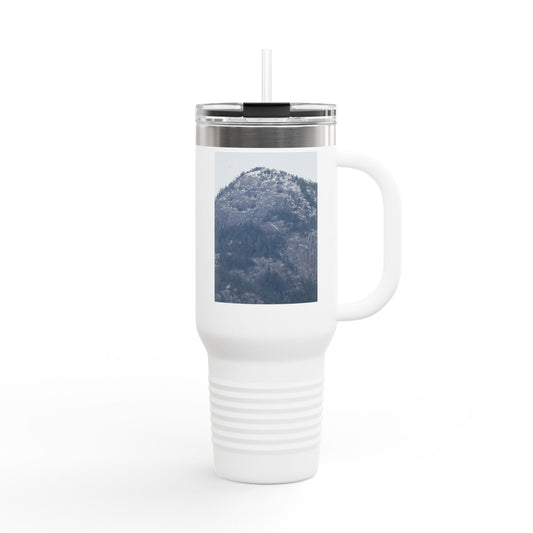 40oz Insulated Travel Mug with Mountain Photo — Cold-Resistant Stainless Steel Tumbler for Commuting & Outdoors
