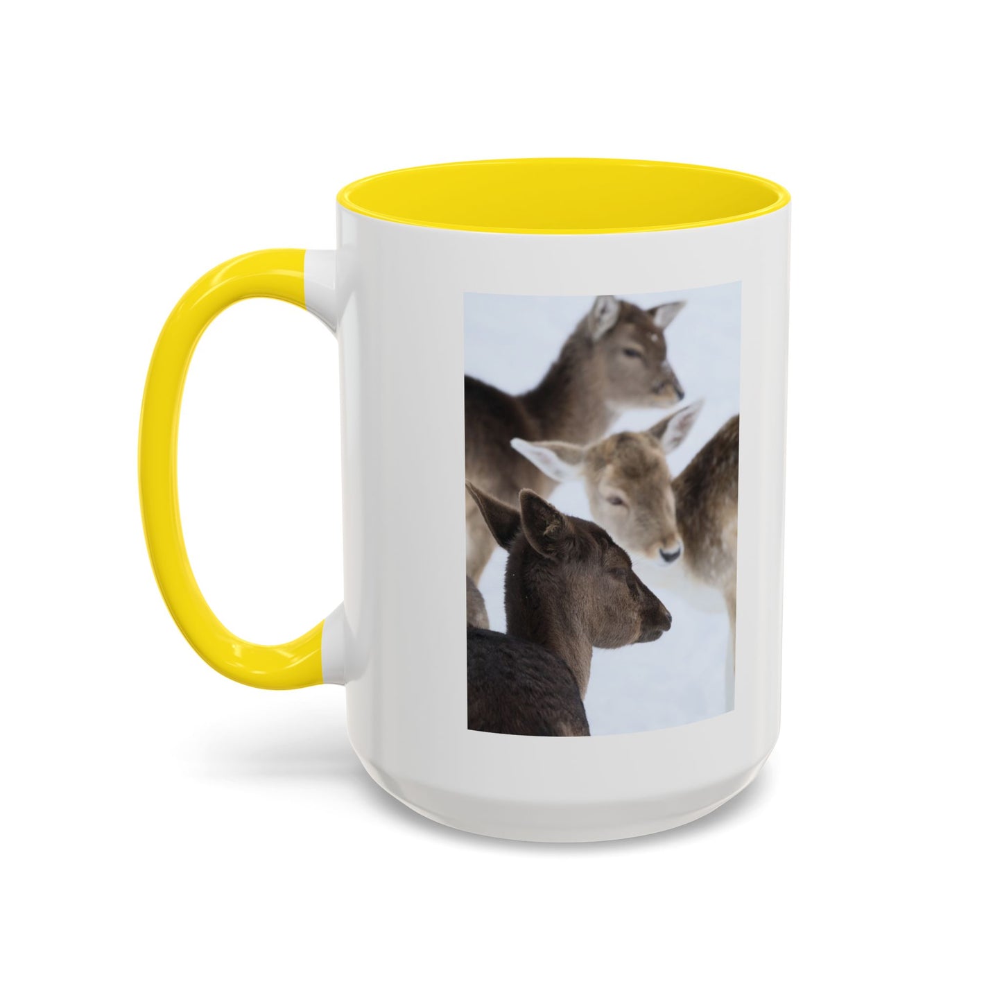 Deer Herd Accent Coffee Mug — Wildlife Photo Ceramic Mug (11/15oz)