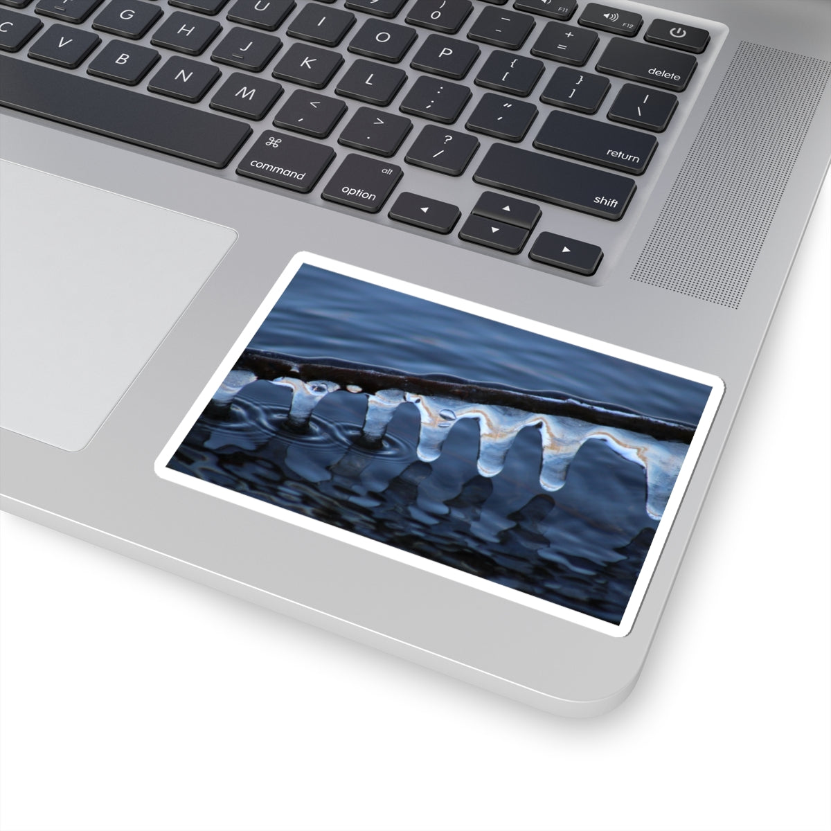 Ice Formations Kiss-Cut Sticker — Moody Blue Winter Nature Decal