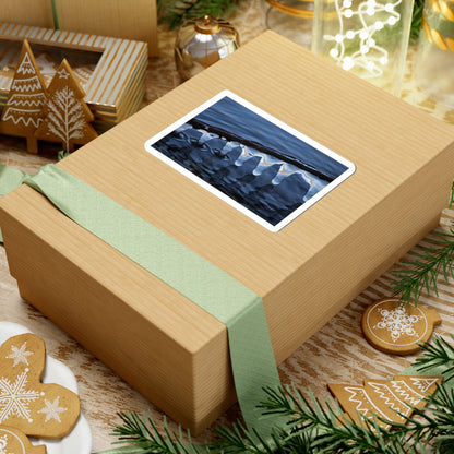 Ice Formations Kiss-Cut Sticker — Moody Blue Winter Nature Decal