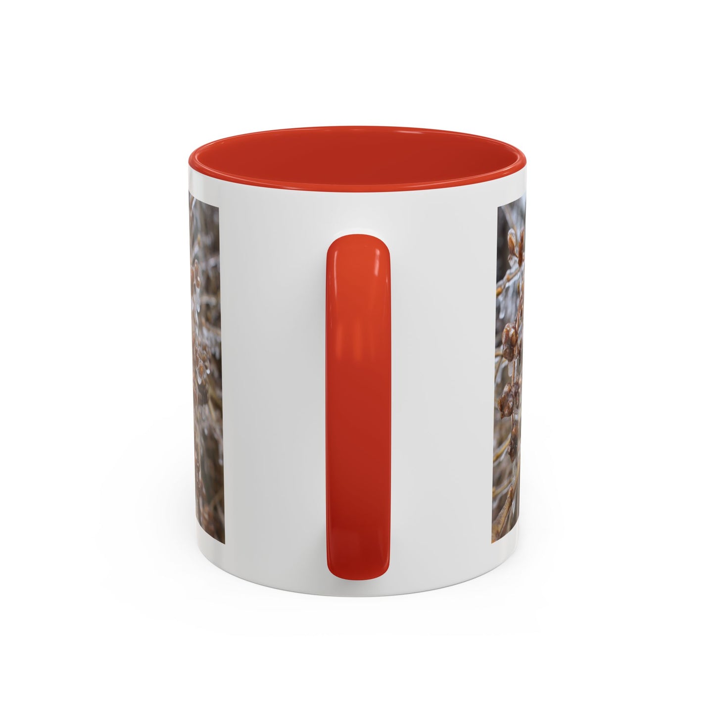 Ice-Coated Berries Accent Coffee Mug (11/15 oz) — Winter Nature Photo
