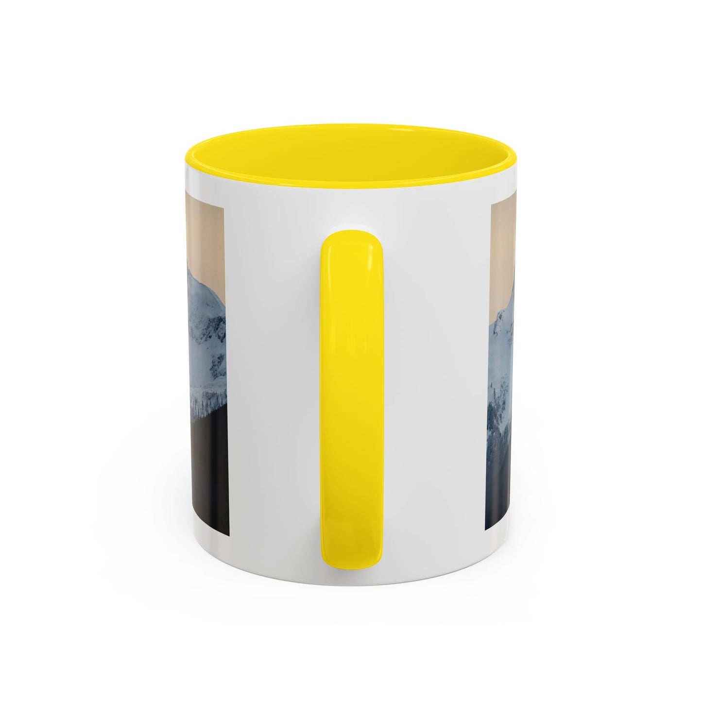 Mountain Sunrise Accent Coffee Mug — Scenic Snow Peak Photo (11/15oz)
