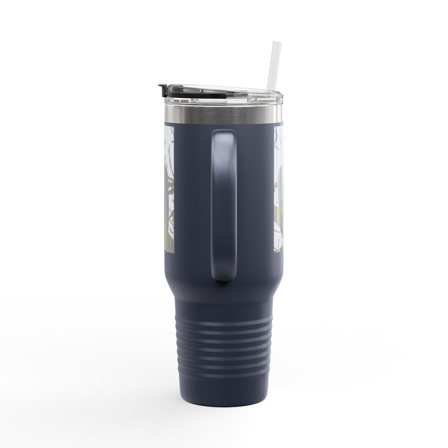 40oz Insulated Travel Mug with Bald Eagle Photo — Outdoor, Patriotic Wildlife Tumbler
