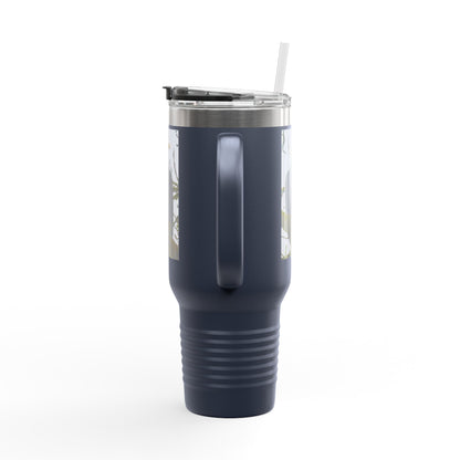 40oz Insulated Travel Mug with Bald Eagle Photo — Outdoor, Patriotic Wildlife Tumbler
