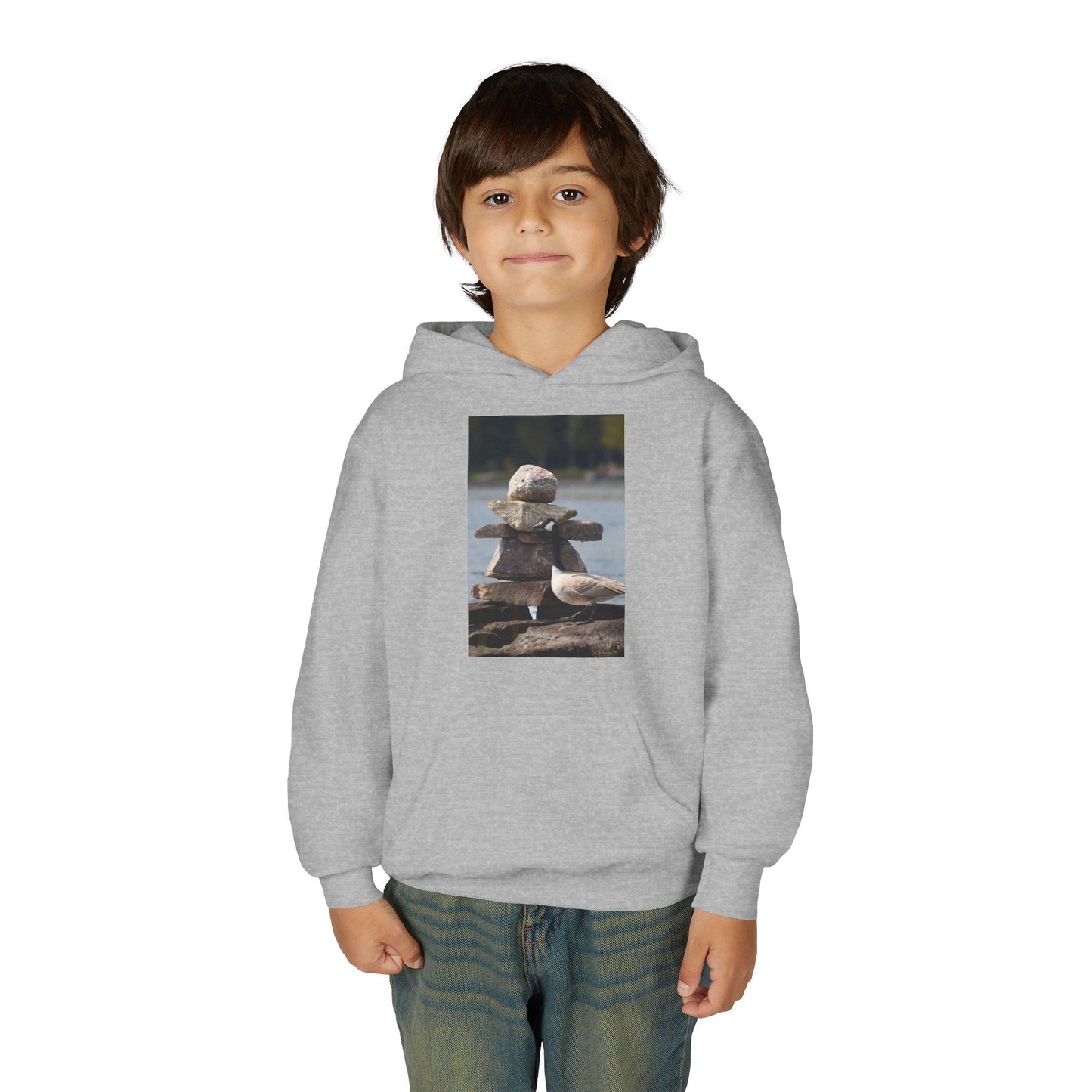 Youth Hoodie with Cute Duck Plush Photo — Kids' Cozy Animal Pullover