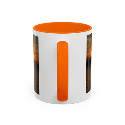 Sunset Lake Photo Accent Coffee Mug — Golden Sunset Reflection (11/15oz)