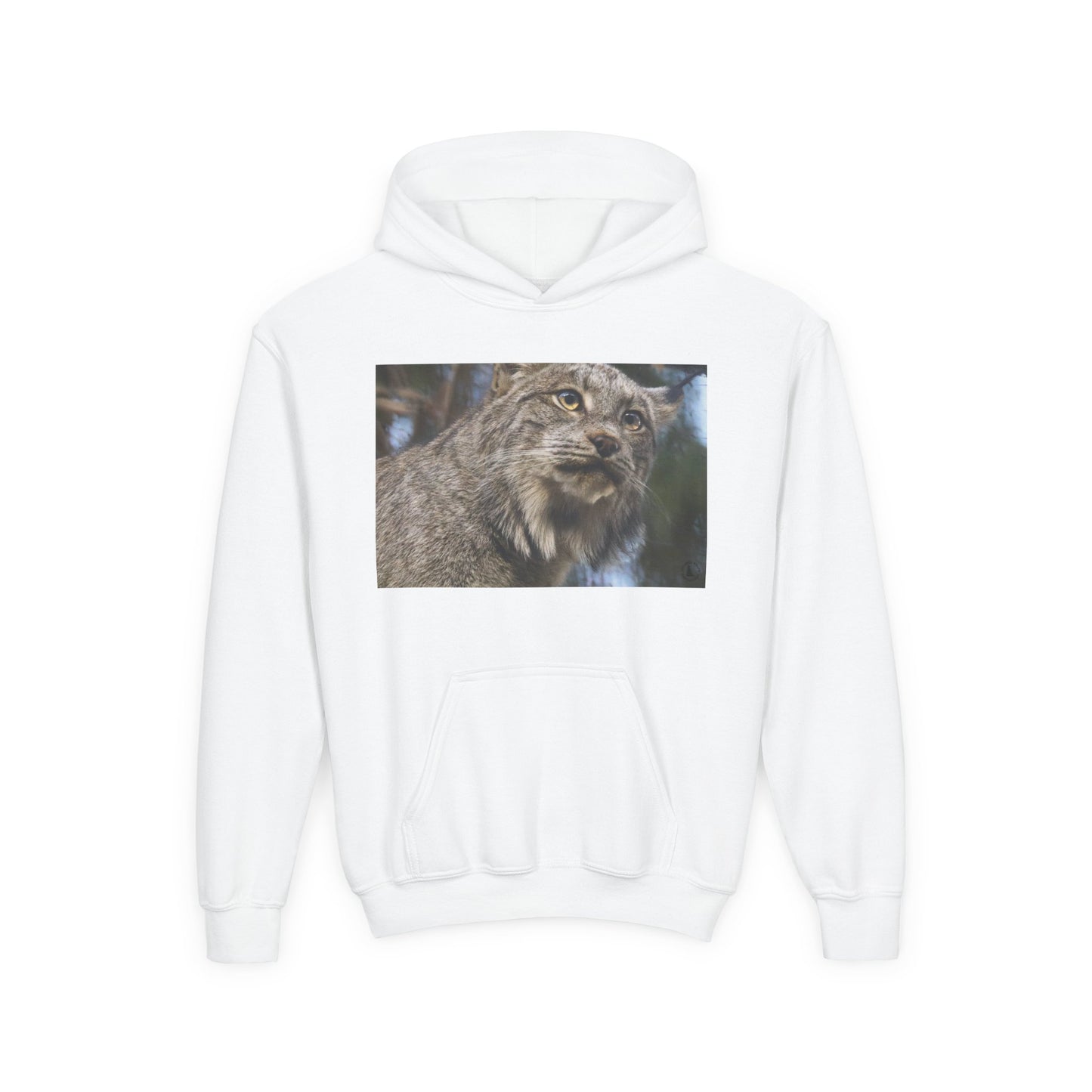 Youth Lynx Hoodie – Realistic Wildcat Photo Pullover for Kids