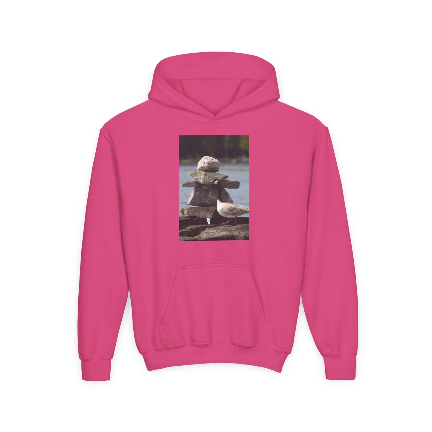 Youth Hoodie with Cute Duck Plush Photo — Kids' Cozy Animal Pullover