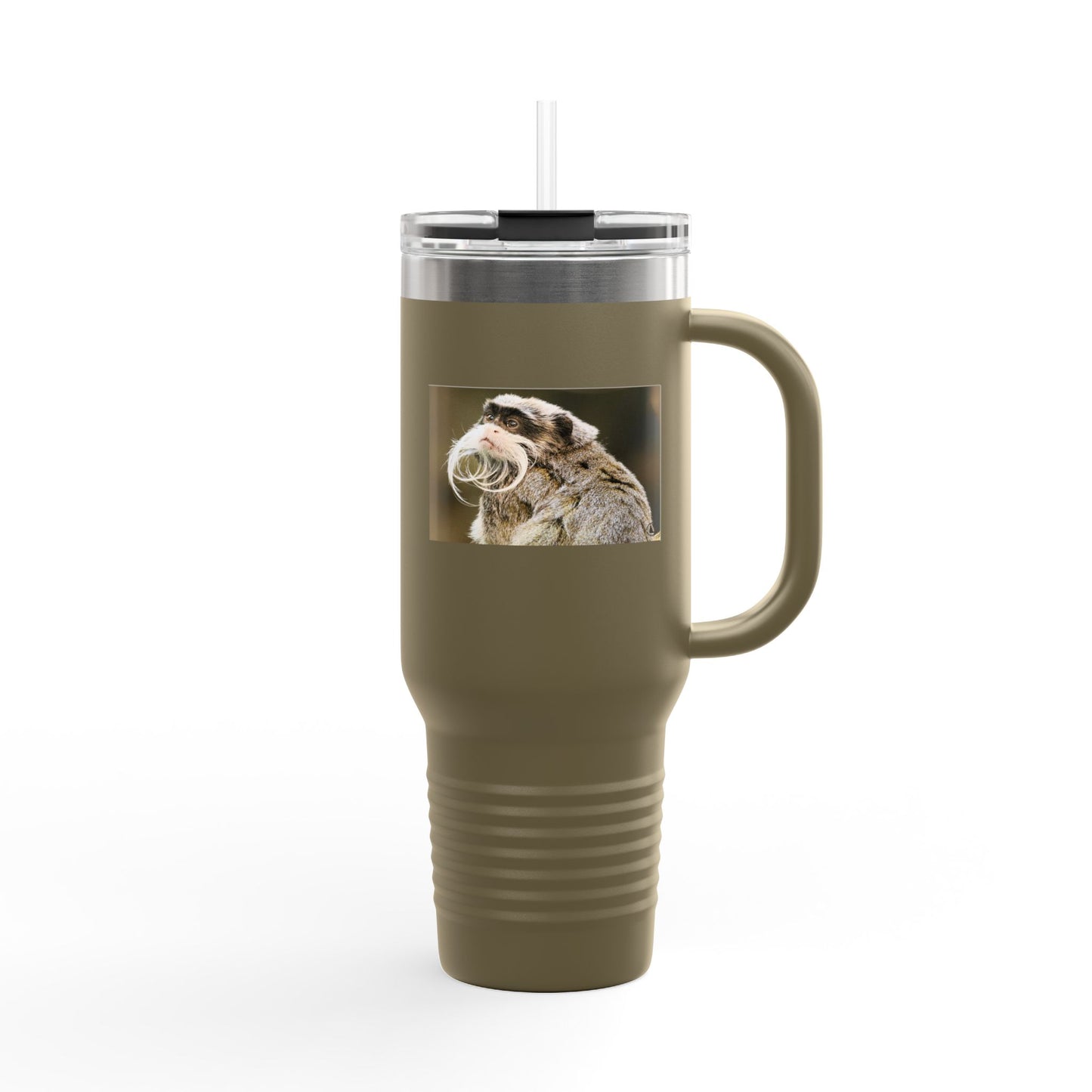 40oz Insulated Travel Mug – Cute Sloth Drinking Coffee Photo