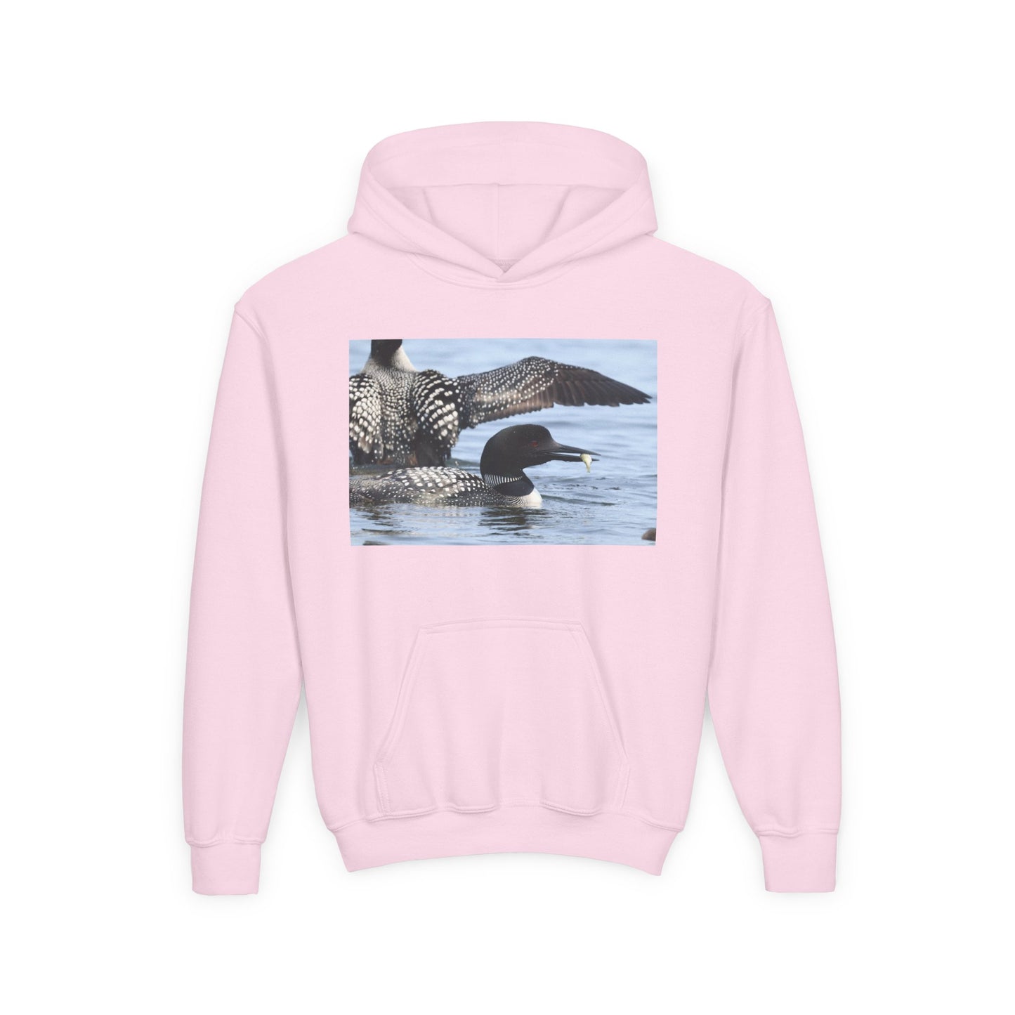 Loon Lake Youth Hoodie — Scenic Common Loon Wildlife Photo