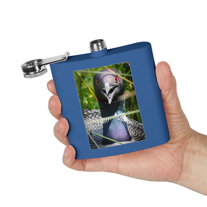 Loon Photo Stainless Steel Flask – 6oz Nature Wildlife Hip Flask