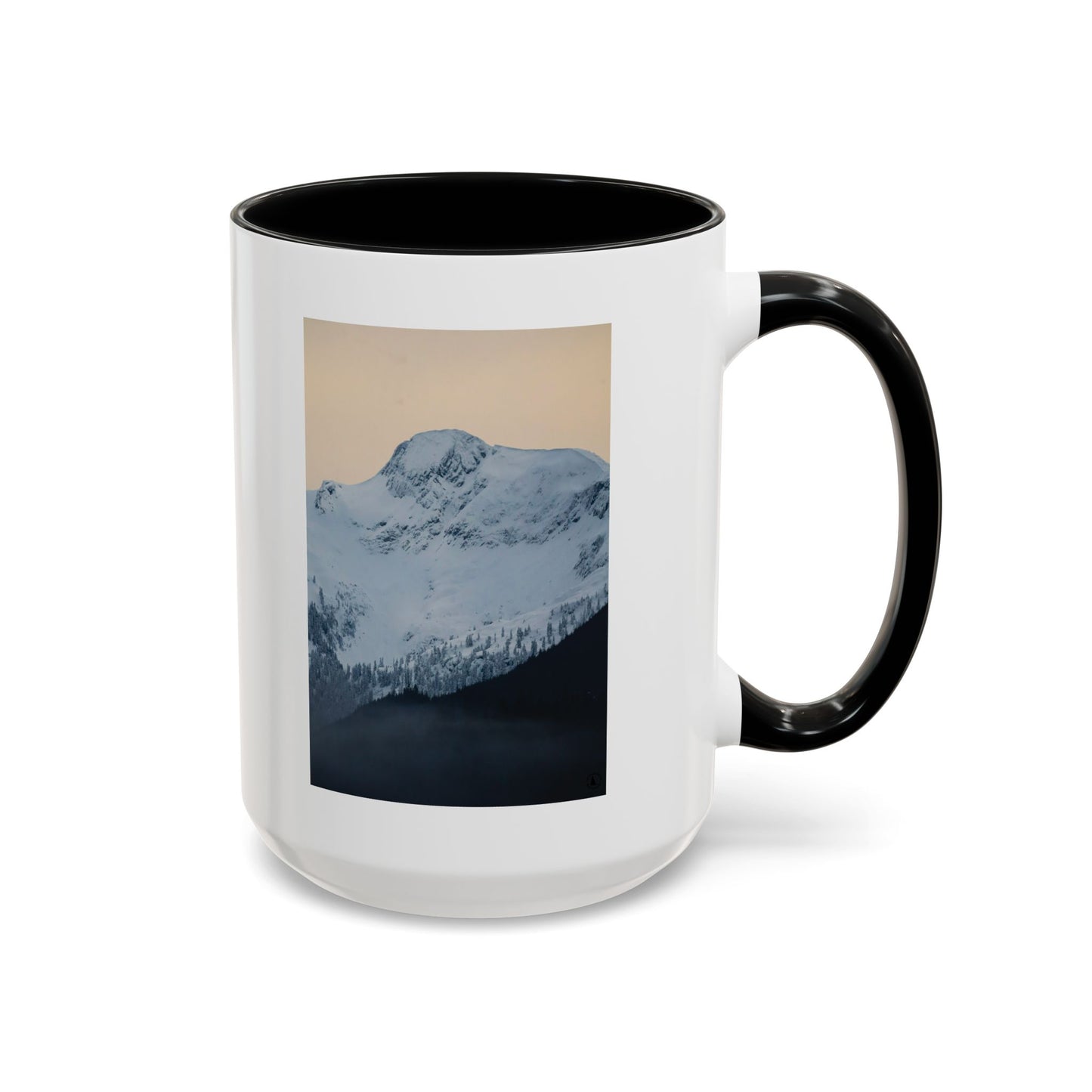 Mountain Sunrise Accent Coffee Mug — Scenic Snow Peak Photo (11/15oz)