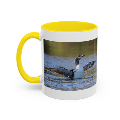 Loons in Flight Accent Coffee Mug — Wildlife Bird Photography Drinkware