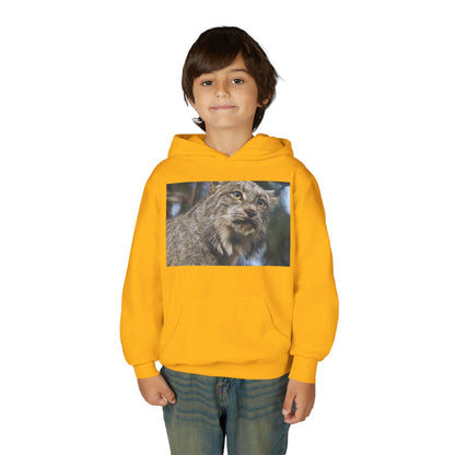Youth Lynx Hoodie – Realistic Wildcat Photo Pullover for Kids