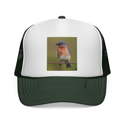 Eastern Bluebird Trucker Cap — Vintage Nature Hat for Birdwatchers