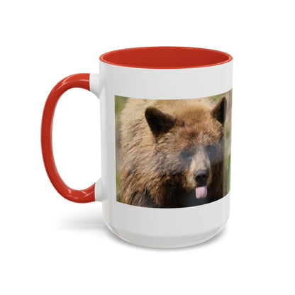 Funny Brown Bear Photo Accent Coffee Mug (11/15 oz)