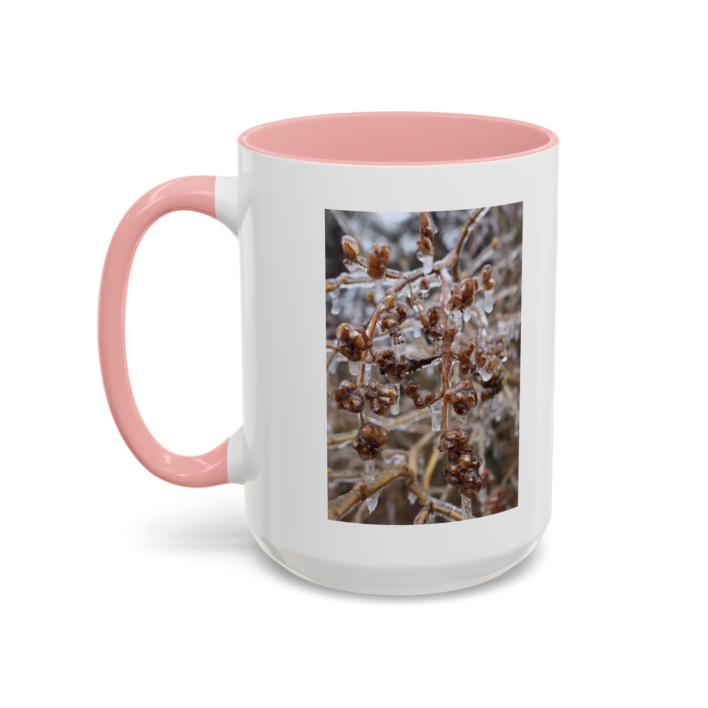 Ice-Coated Berries Accent Coffee Mug (11/15 oz) — Winter Nature Photo