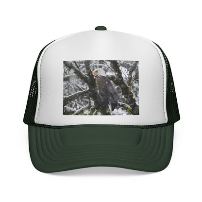 Eagle in Snow Trucker Cap