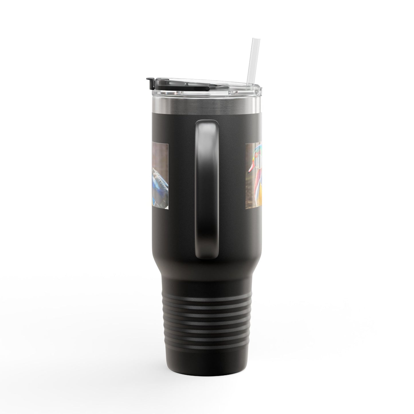 Wood Duck 40oz Insulated Travel Mug — Large Stainless Tumbler with Handle
