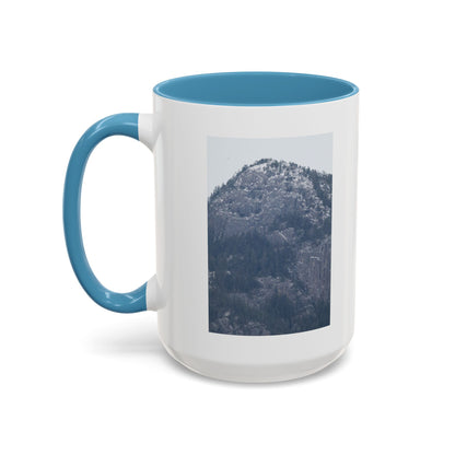 Mountain Peak Accent Coffee Mug – Snowy Forest Photo 11oz/15oz