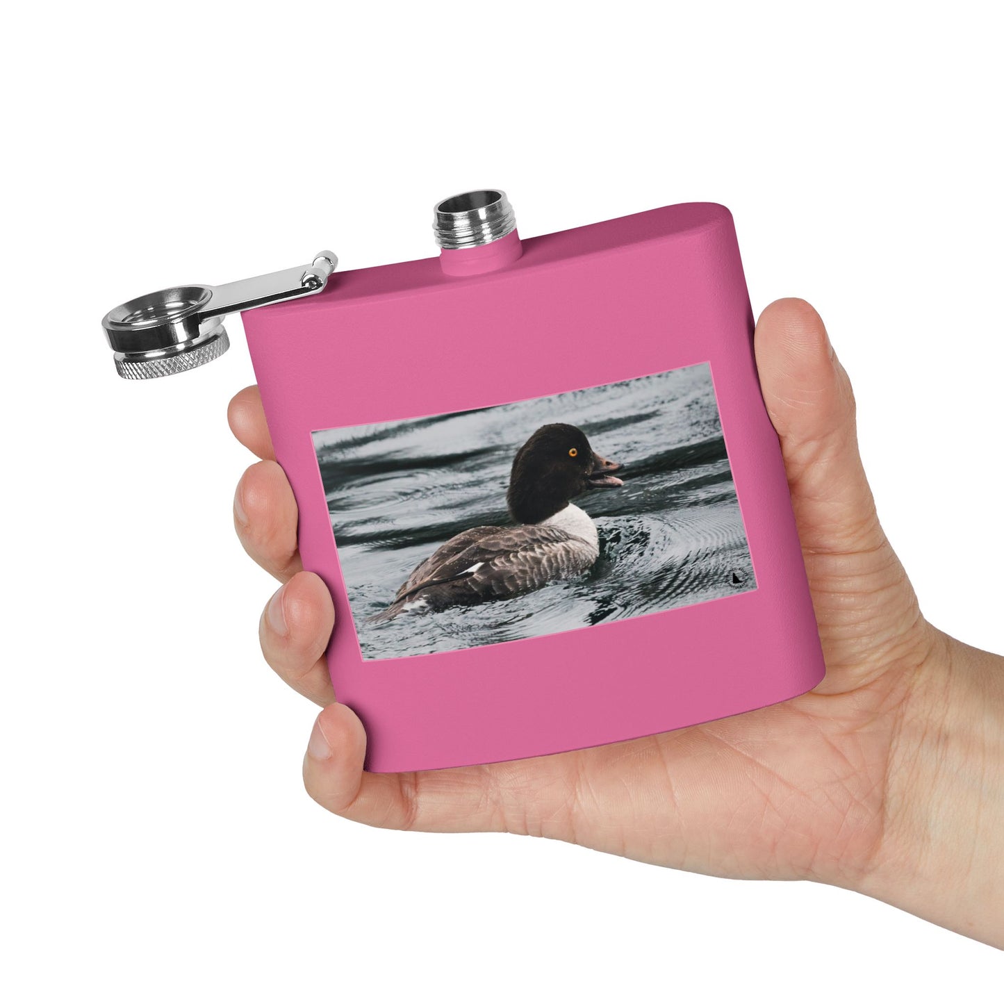 Goldeneye Duck Photo Stainless Steel Flask — 6oz Travel Hip Flask