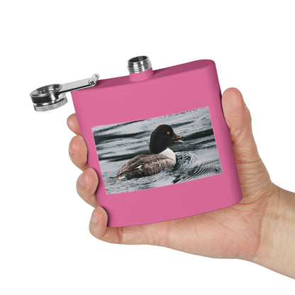 Goldeneye Duck Photo Stainless Steel Flask — 6oz Travel Hip Flask