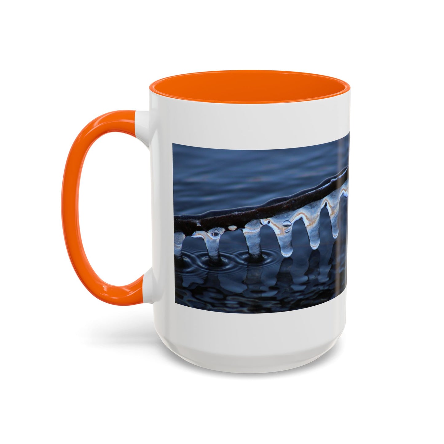 Blue Icicle Wave Accent Coffee Mug — Winter Water Photography 11/15oz